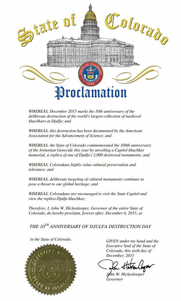 Proclamation-December-6th-2015-10th-Anniversary-of-Djulfa-Destruction-Day-in-Colorado